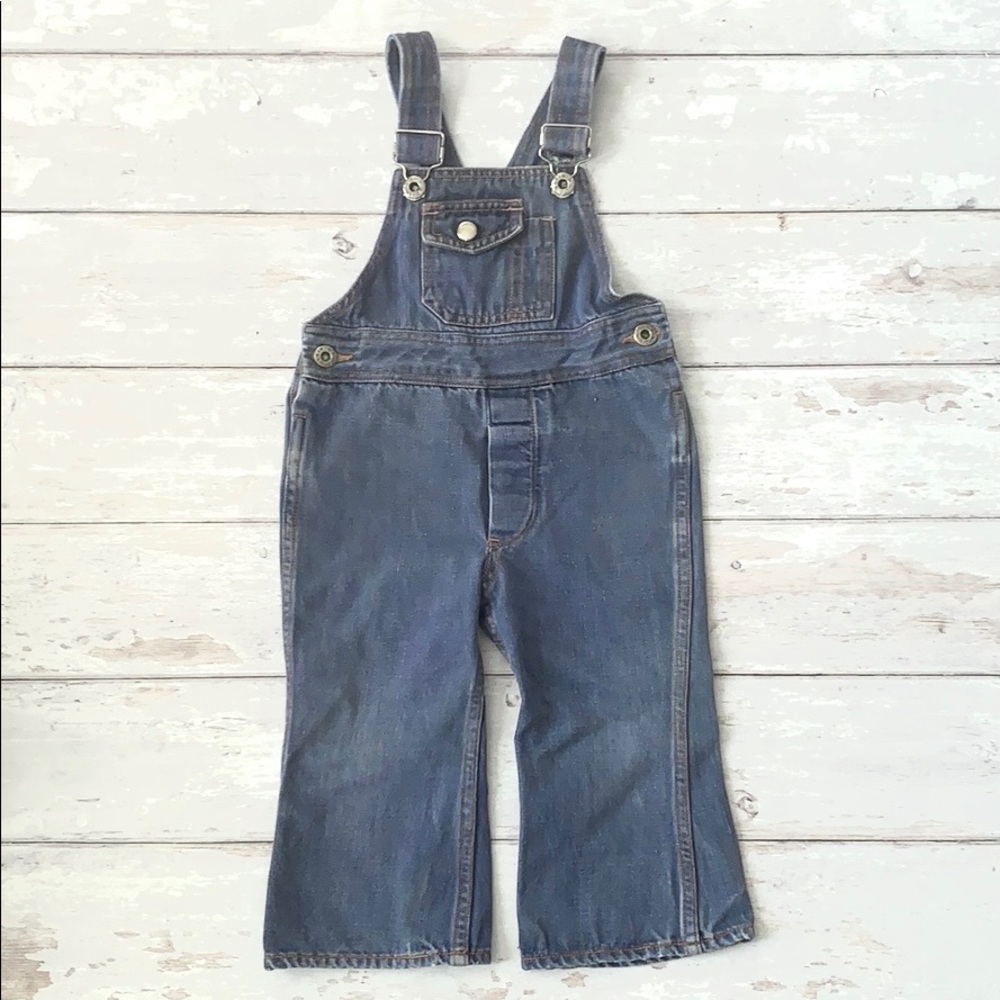 Girls 2T Denim Duds Flare Jean Overalls Vintage Tag Toddler Kids Dungarees